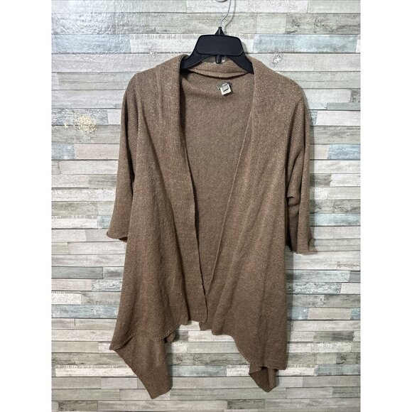 Women’s J.Jill Cardigan Linen blend Asymmetrical Brown Size Large - Picture 6 of 16